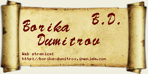 Borika Dumitrov vizit kartica